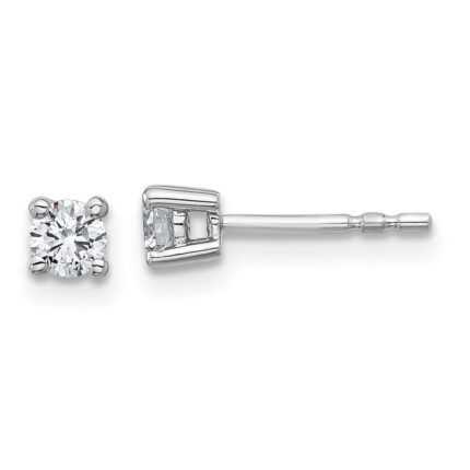 18k White Gold 1/3 carat Certified Lab Grown Diamond VS+ F+ Round Complete Four Prong Stud Earrings