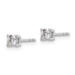 Sterling Silver Rhodium-plated 1/3 carat Lab Grown Diamond VS+ F+ Round Complete Four Prong Stud Earrings - Image 2