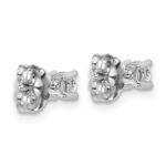 Sterling Silver Rhodium-plated 1/3 carat Lab Grown Diamond VS/SI+ G+ Round Complete Four Prong Stud Earrings - Image 3
