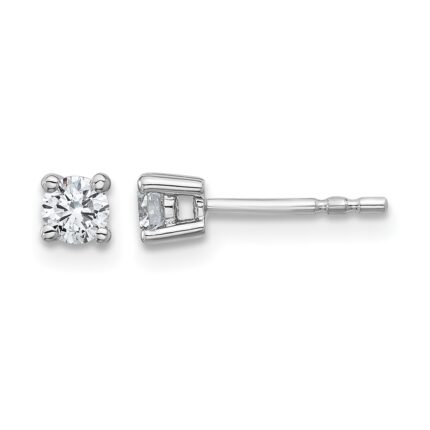 14k White Gold 1/3 carat Certified Lab Grown Diamond VS/SI+ G+ Round Complete Four Prong Heavyweight Stud Earrings