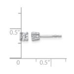 14k White Gold 1/3 carat Certified Lab Grown Diamond VS/SI+ G+ Round Complete Four Prong Heavyweight Stud Earrings - Image 5