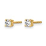 10k Round 4-Prong .33ct. Diamond Stud Earrings - Image 2