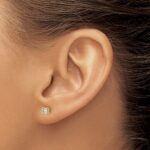 14k 1/3 carat Lab Grown Diamond VS/SI+ G+ Round Complete Four Prong Heavyweight Stud Earrings - Image 3