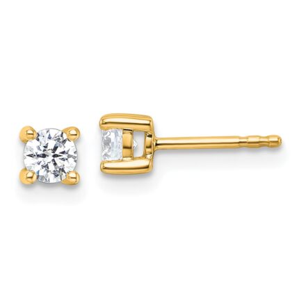 18k 1/2 carat Certified Lab Grown Diamond VS+ F+ Round Complete Four Prong Stud Earrings