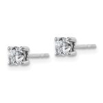 Sterling Silver Rhodium-plated 1/2 carat Lab Grown Diamond VS/SI+ G+ Round Complete Four Prong Stud Earrings - Image 2