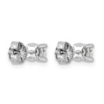 Sterling Silver Rhodium-plated 1/2 carat Lab Grown Diamond VS+ F+ Round Complete Four Prong Stud Earrings - Image 3
