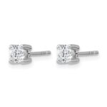 14k White Gold 1/2 carat Lab Grown Diamond VS+ F+ Round Complete Four Prong Heavyweight Stud Earrings - Image 2