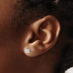 14k White Gold 1/2 carat Certified Lab Grown Diamond VS/SI+ G+ Round Complete Four Prong Heavyweight Stud Earrings - Image 3