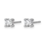 14k White Gold 5/8 carat Certified Lab Grown Diamond VS+ F+ Round Complete Four Prong Heavyweight Stud Earrings - Image 2