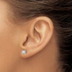 14k White Gold 5/8 carat Lab Grown Diamond VS/SI+ G+ Round Complete Four Prong Heavyweight Stud Earrings - Image 3