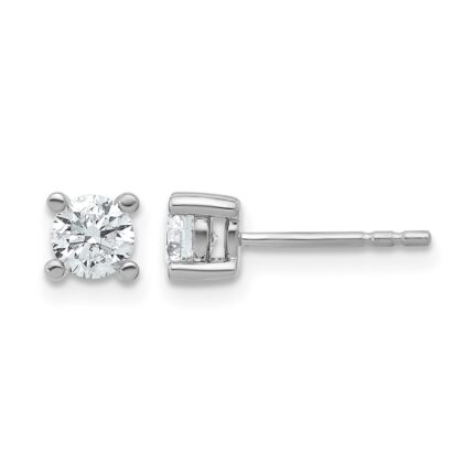 14k White Gold 5/8 carat Certified Lab Grown Diamond VS+ F+ Round Complete Four Prong Heavyweight Stud Earrings