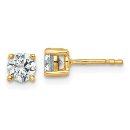 18k 3/4 carat Certified Lab Grown Diamond VS+ F+ Round Complete Four Prong Stud Earrings