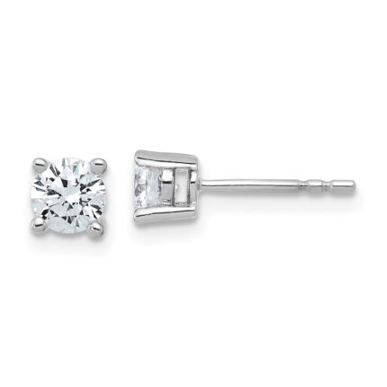 Platinum 3/4 carat Lab Grown Diamond VS+ F+ Round Complete Four Prong Stud Earrings
