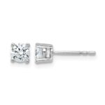 14k White Gold 3/4 carat Lab Grown Diamond VS/SI+ G+ Round Complete Four Prong Heavyweight Stud Earrings
