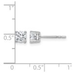 14k White Gold 3/4 carat Lab Grown Diamond VS/SI+ G+ Round Complete Four Prong Heavyweight Stud Earrings - Image 4