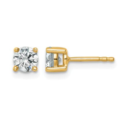 14k 7/8 carat Lab Grown Diamond VS/SI+ G+ Round Complete Four Prong Heavyweight Stud Earrings