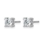 14k White Gold 1 carat Certified Lab Grown Diamond VS+ F+ Round Complete Four Prong Heavyweight Stud Earrings - Image 2