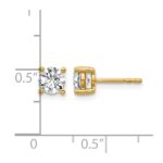 14k 1 carat Certified Lab Grown Diamond VS+ F+ Round Complete Four Prong Heavyweight Stud Earrings - Image 5
