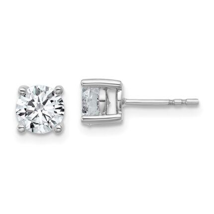 Platinum 1 1/2 carat Lab Grown Diamond VS+ F+ Round Complete Four Prong Stud Earrings