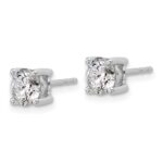 Platinum 1 1/2 carat Certified Lab Grown Diamond VS+ F+ Round Complete Four Prong Stud Earrings - Image 2
