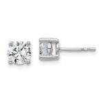 Sterling Silver Rhodium-plated 1 1/2 carat Lab Grown Diamond VS/SI+ G+ Round Complete Four Prong Stud Earrings