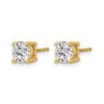 14k 1 1/2 carat Certified Lab Grown Diamond VS+ F+ Round Complete Four Prong Heavyweight Stud Earrings - Image 2