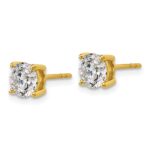 18k 2 carat Certified Lab Grown Diamond VS+ F+ Round Complete Four Prong Stud Earrings - Image 2