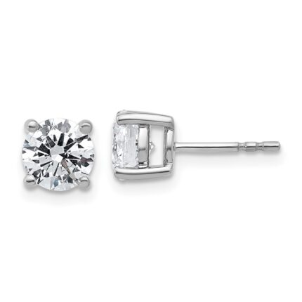 Platinum 2 carat Certified Lab Grown Diamond VS+ F+ Round Complete Four Prong Stud Earrings