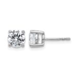 14k White Gold 2 carat Certified Lab Grown Diamond VS/SI+ G+ Round Complete Four Prong Heavyweight Stud Earrings