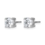 14k White Gold 2 carat Certified Lab Grown Diamond VS+ F+ Round Complete Four Prong Heavyweight Stud Earrings - Image 2