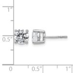 14k White Gold 2 carat Lab Grown Diamond VS/SI+ G+ Round Complete Four Prong Heavyweight Stud Earrings - Image 5
