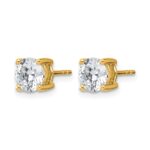 14k 2 carat Lab Grown Diamond VS/SI+ G+ Round Complete Four Prong Heavyweight Stud Earrings - Image 2