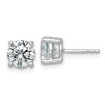 18k White Gold 2 1/2 carat Certified Lab Grown Diamond VS+ F+ Round Complete Four Prong Stud Earrings