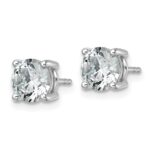 18k White Gold 2 1/2 carat Certified Lab Grown Diamond VS+ F+ Round Complete Four Prong Stud Earrings - Image 2