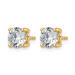 14k 2 1/2 carat Lab Grown Diamond VS+ F+ Round Complete Four Prong Heavyweight Stud Earrings - Image 2