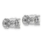 18k White Gold 3 carat Lab Grown Diamond VS+ F+ Round Complete Four Prong Stud Earrings - Image 3