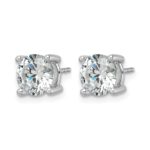 14k White Gold 3 carat Lab Grown Diamond VS/SI+ G+ Round Complete Four Prong Heavyweight Stud Earrings - Image 2