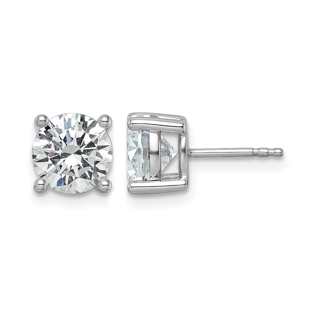 EM1006-300-WAA-5.jpg 14k White Gold 3 carat Lab Grown Diamond VS/SI+ G+ Round Complete Four Prong Heavyweight Stud Earrings - Image 1