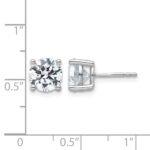 14k White Gold 4 carat Certified Lab Grown Diamond VS+ F+ Round Complete Four Prong Lightweight Stud Earrings - Image 4