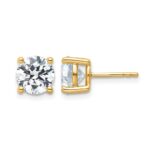 14k 4 carat Lab Grown Diamond VS/SI+ G+ Round Complete Four Prong Heavyweight Stud Earrings
