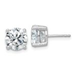 Platinum 5 carat Lab Grown Diamond VS+ F+ Round Complete Four Prong Stud Earrings