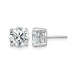 14k White Gold 5 carat Lab Grown Diamond VS/SI+ G+ Round Complete Four Prong Heavyweight Stud Earrings