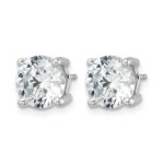 14k White Gold 5 carat Certified Lab Grown Diamond VS/SI+ G+ Round Complete Four Prong Heavyweight Stud Earrings - Image 2