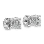 18k White Gold 6 carat Lab Grown Diamond VS+ F+ Round Complete Four Prong Stud Earrings - Image 3