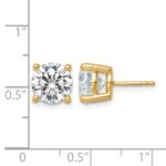 14k 6 carat Lab Grown Diamond VS/SI+ G+ Round Complete Four Prong Heavyweight Stud Earrings - Image 5