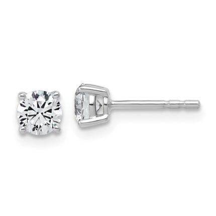 14k White Gold 5/8 carat Lab Grown Diamond VS/SI+ G+ Round Complete Four Prong Lightweight Stud Earrings