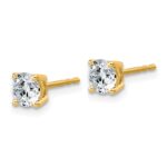 14k 1 carat Lab Grown Diamond VS+ F+ Round Complete Four Prong Lightweight Stud Earrings - Image 2