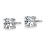 14k White Gold 2 carat Lab Grown Diamond VS/SI+ G+ Round Complete Four Prong Lightweight Stud Earrings - Image 2
