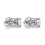14k White Gold 2 carat Lab Grown Diamond VS/SI+ G+ Round Complete Four Prong Lightweight Stud Earrings - Image 3