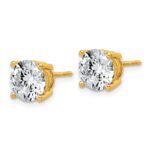 14k 4 carat Lab Grown Diamond VS/SI+ G+ Round Complete Four Prong Lightweight Stud Earrings - Image 2